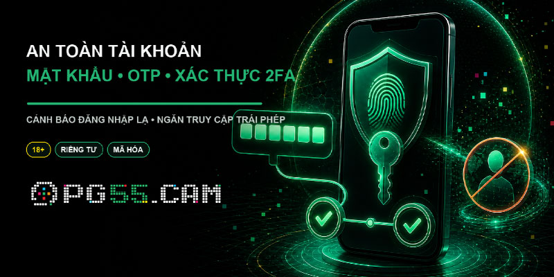 Chính sách bảo mật PG55 an toàn tài khoản