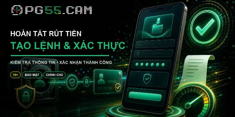 Hoàn tất lệnh rút tiền PG55 dễ dàng